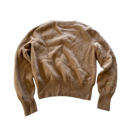 Nadaam Tan Cashmere Cropped Crewneck Sweater Women's Medium - Picture 2 of 5